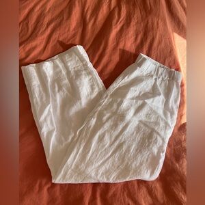 Eileen Fisher White Linen Trousers